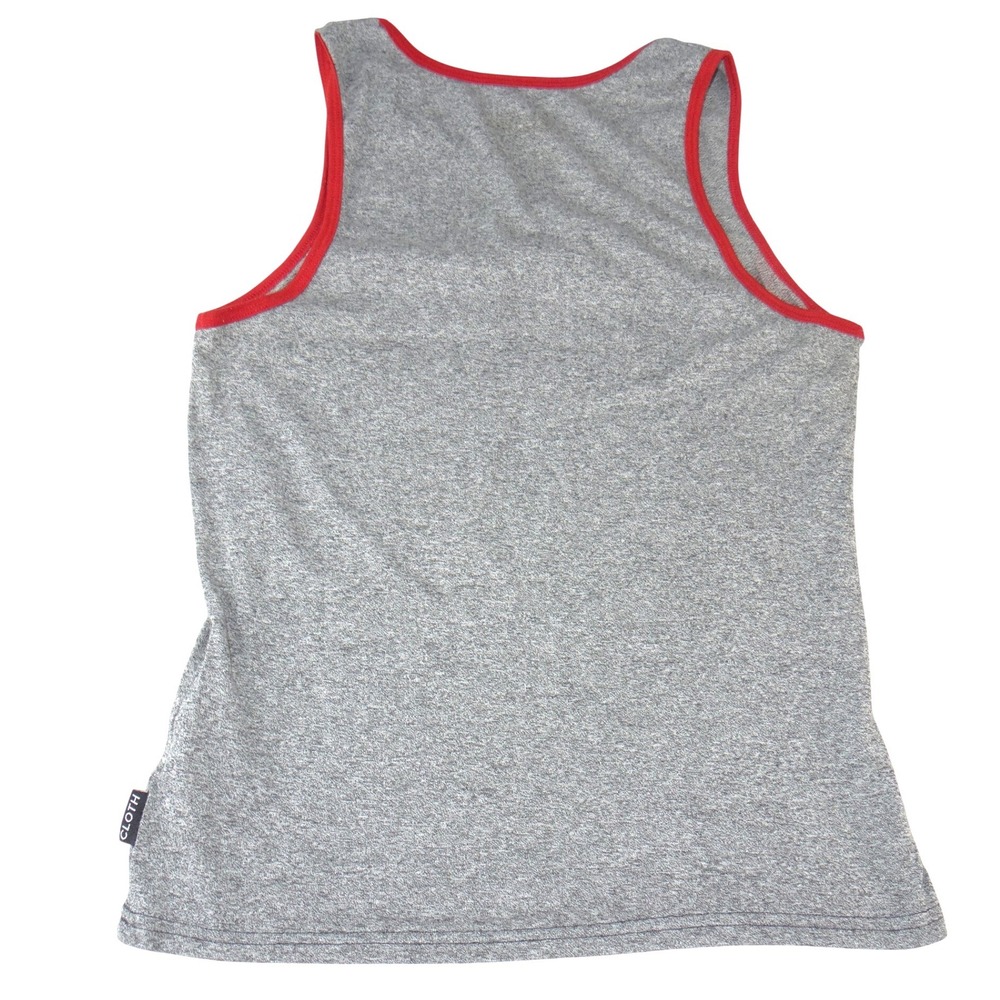 California Republic Mens Graphic Tank Top Grey Red Bear Ringer Shirt Large - Picture 3 of 5